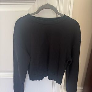 Wild Fable Black Cropped Crewneck Sweatshirt